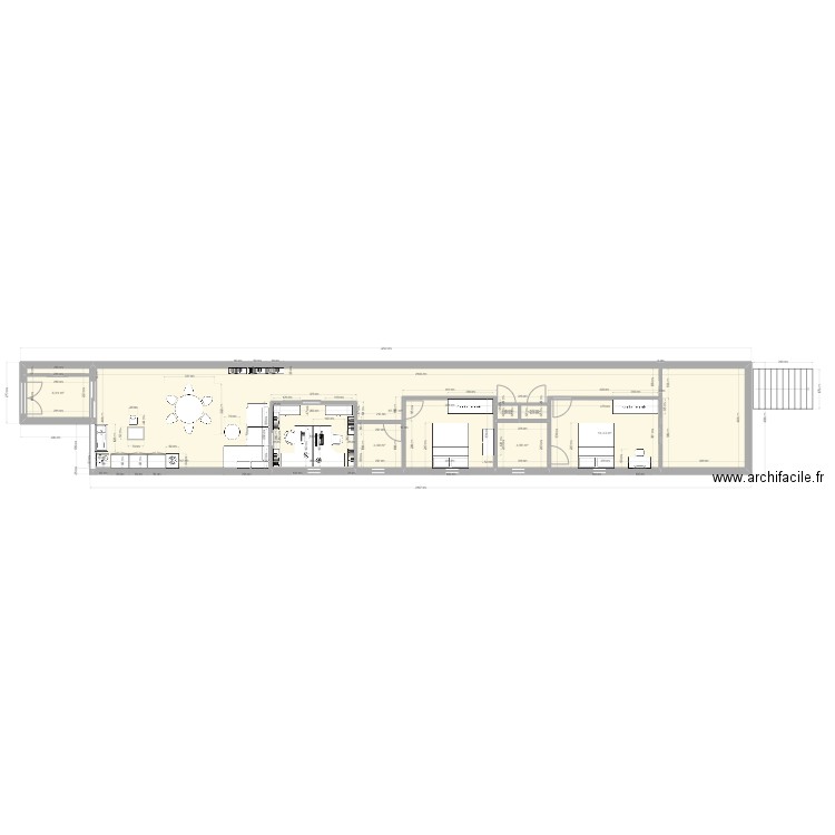 maison2. Plan de 8 pièces et 128 m2