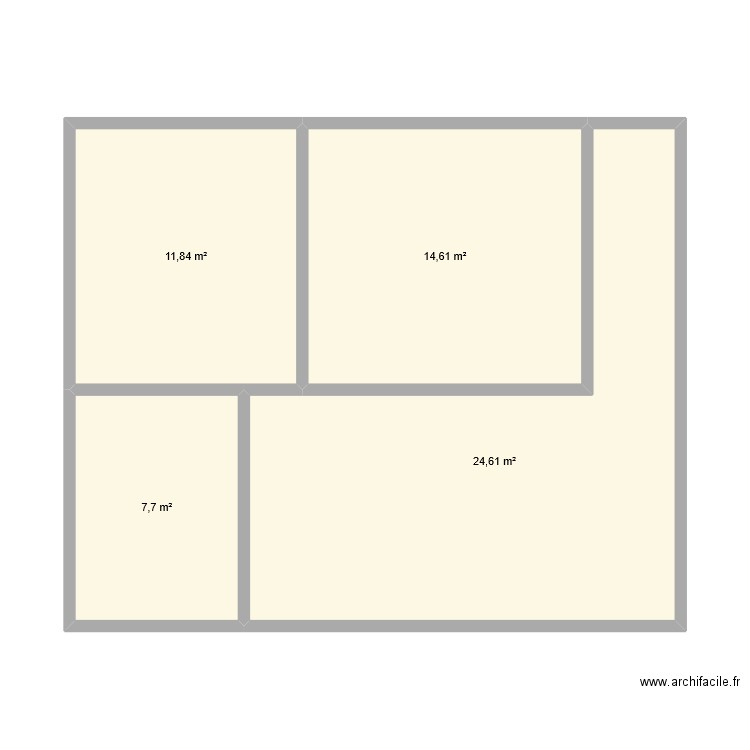 clos. Plan de 4 pièces et 59 m2