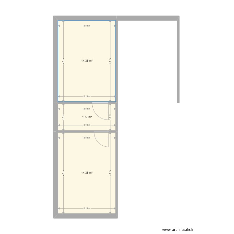 SD M%ECHERIA. Plan de 3 pièces et 33 m2