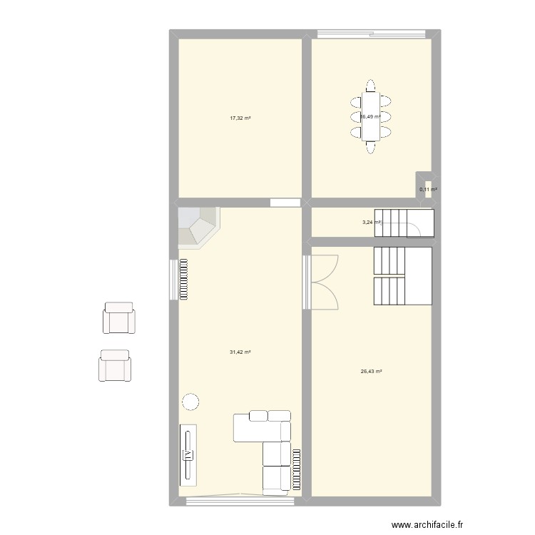 MARCQ. Plan de 6 pièces et 95 m2