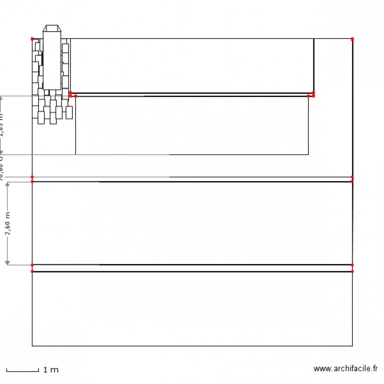 Façade postérieure Bures. Plan de 0 pièce et 0 m2