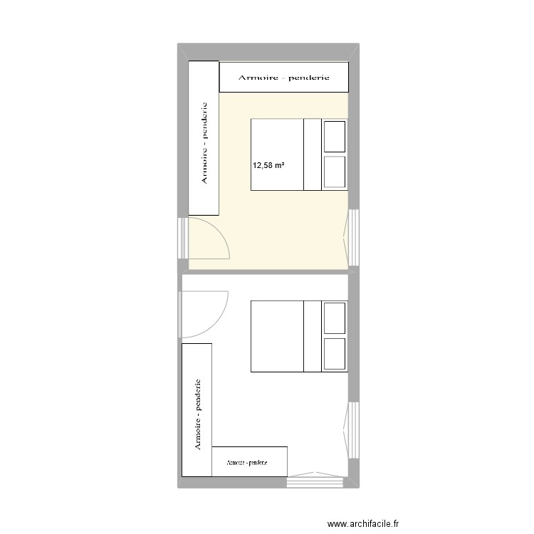 Test 1 Appartement. Plan de 1 pièce et 13 m2