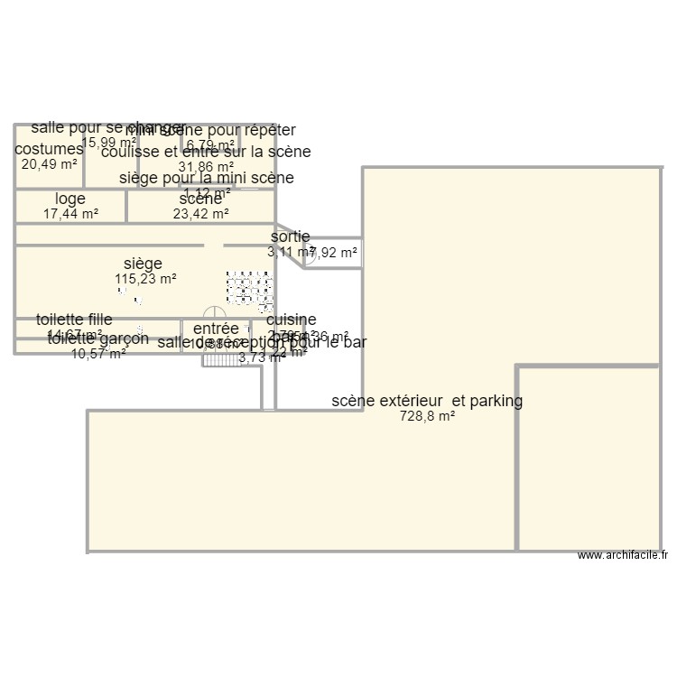 axel hugo. Plan de 18 pièces et 1070 m2