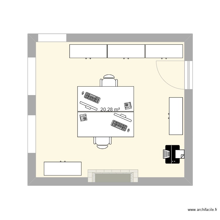 Bur Présidente CHC 2ème étage. Plan de 1 pièce et 20 m2