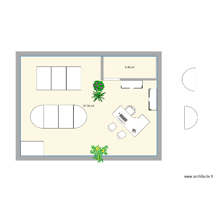 secretariat et open space. Plan de 0 pièce et 0 m2