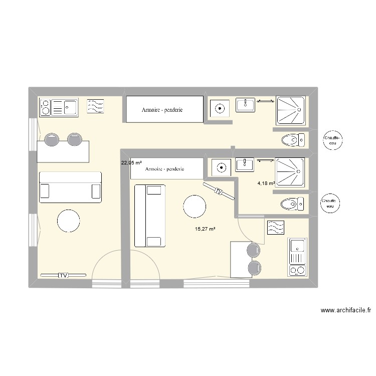 Studios fosse. Plan de 0 pièce et 0 m2