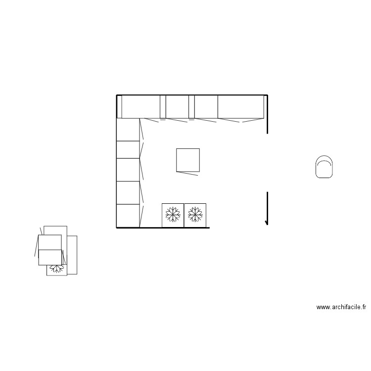 cuisie. Plan de 0 pièce et 0 m2