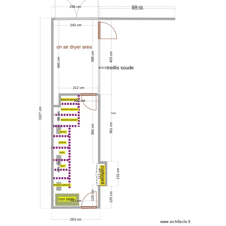 buanderie mirador2. Plan de 5 pièces et 24 m2