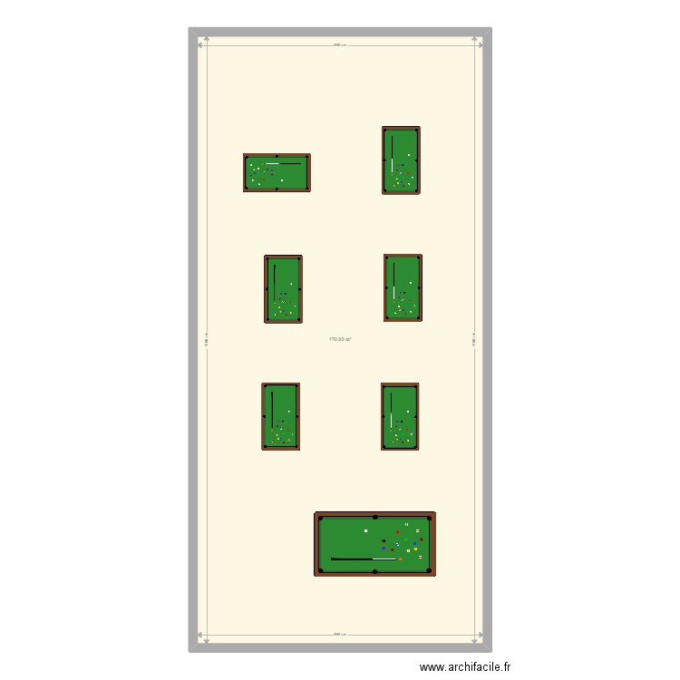 CBC. Plan de 1 pièce et 170 m2