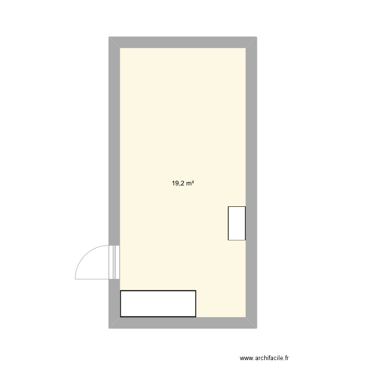 Garage. Plan de 1 pièce et 19 m2