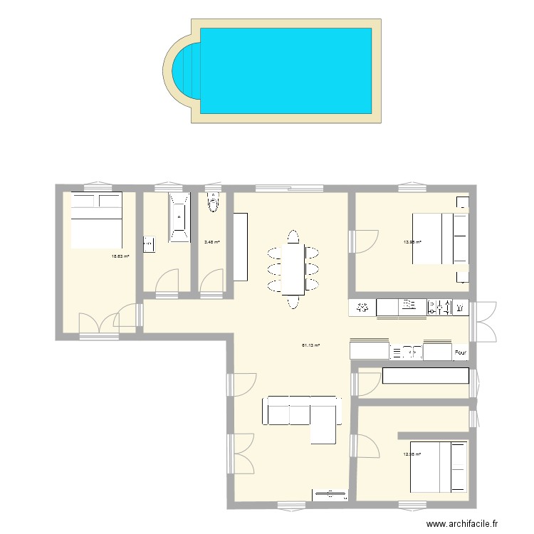 villa bis. Plan de 0 pièce et 0 m2