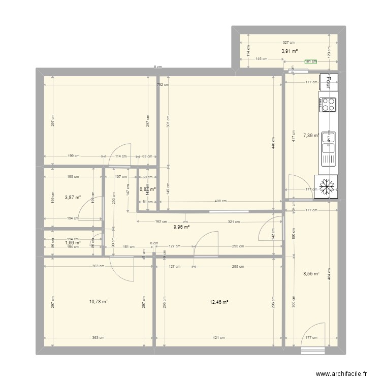 essai plan appart 3. Plan de 10 pièces et 89 m2