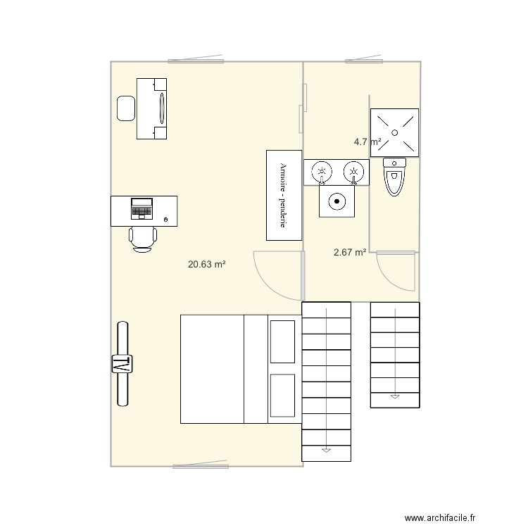 Flavie chambre. Plan de 0 pièce et 0 m2