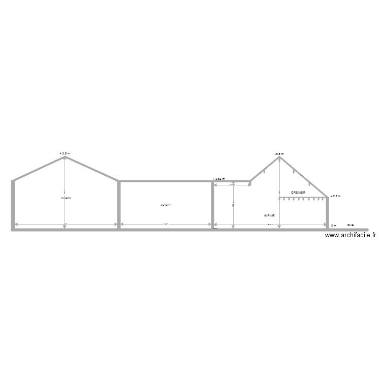 MARAIS PLAN DE COUPE DU TERRAIN ET DE LA MAISON. Plan de 0 pièce et 0 m2