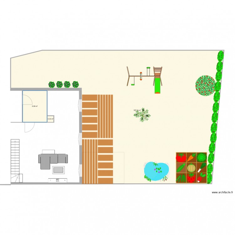 jardin. Plan de 0 pièce et 0 m2