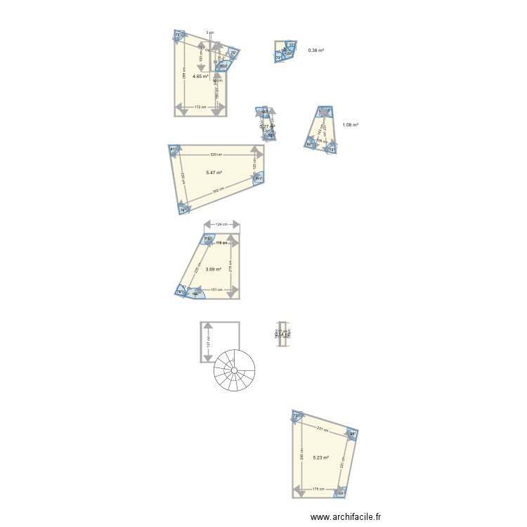 mesures diverse. Plan de 0 pièce et 0 m2