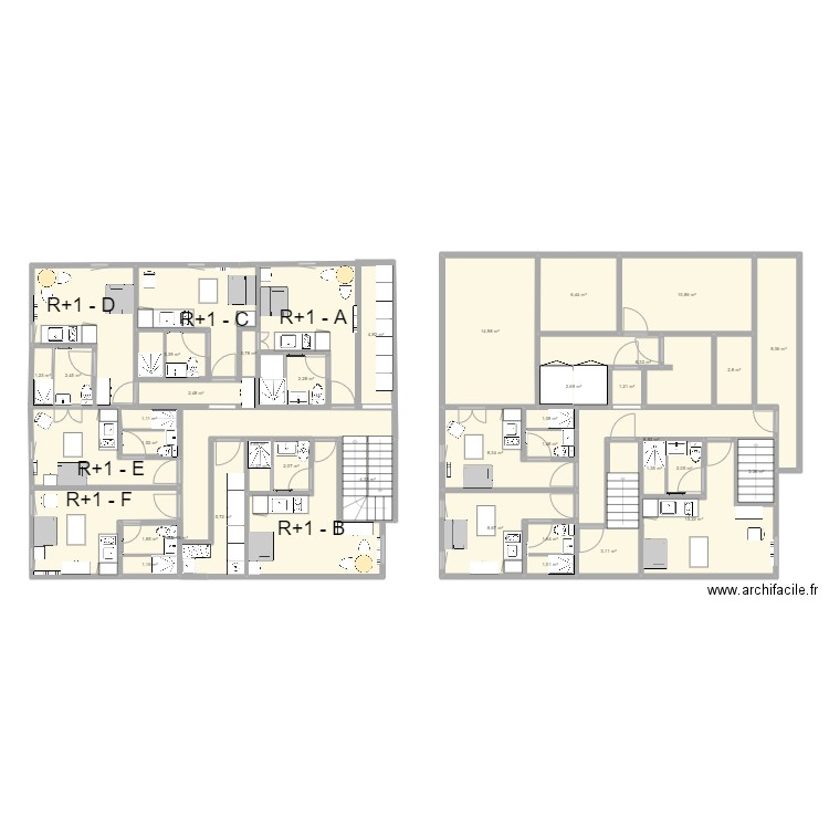 LOGEMENTS LA FABRIK. Plan de 43 pièces et 219 m2