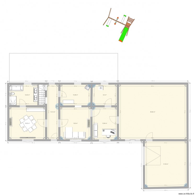 test Etage. Plan de 0 pièce et 0 m2