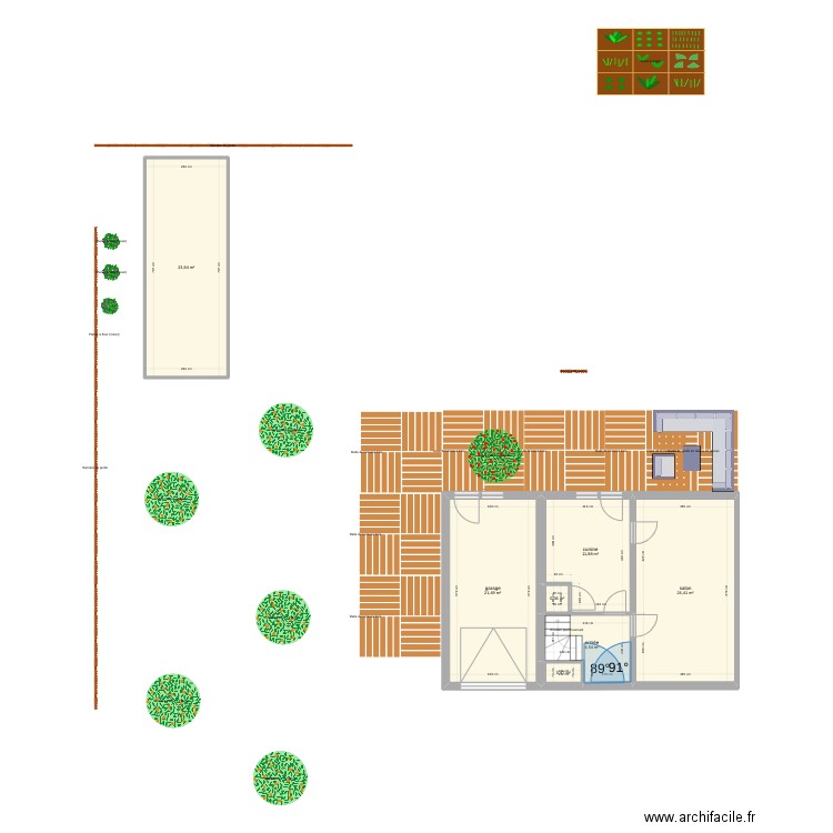 jardin w. Plan de 0 pièce et 0 m2