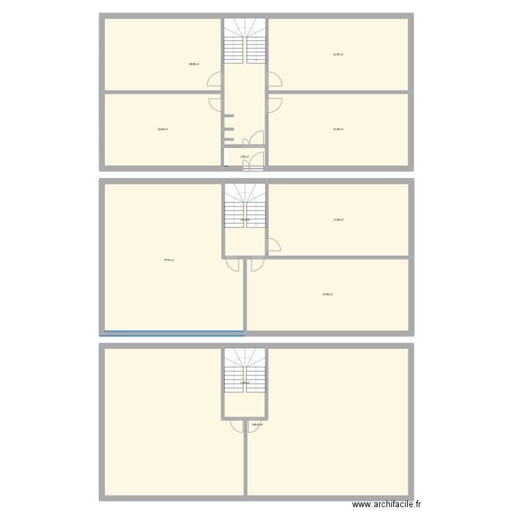 immeuble  7 - 9 lots  20x10. Plan de 11 pièces et 536 m2