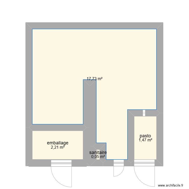 tamazgha. Plan de 4 pièces et 21 m2