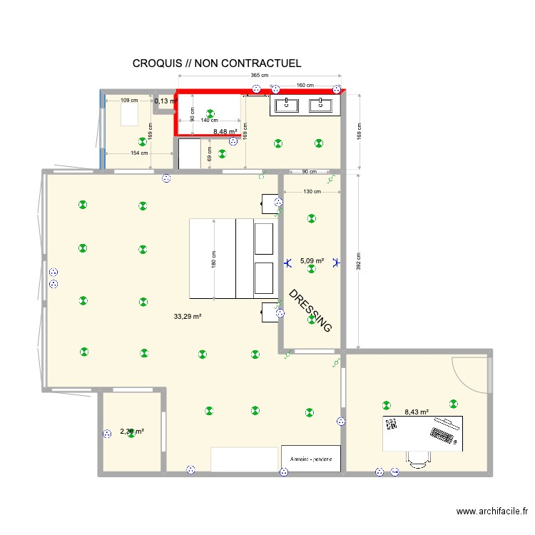 CHAMBRE + SDB ESKENAZI R+1. Plan de 0 pièce et 0 m2