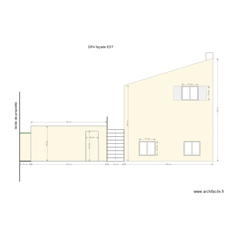 DP4 façade EST. Plan de 0 pièce et 0 m2