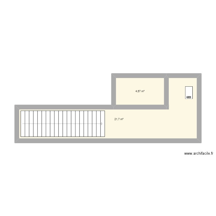 djid. Plan de 2 pièces et 26 m2