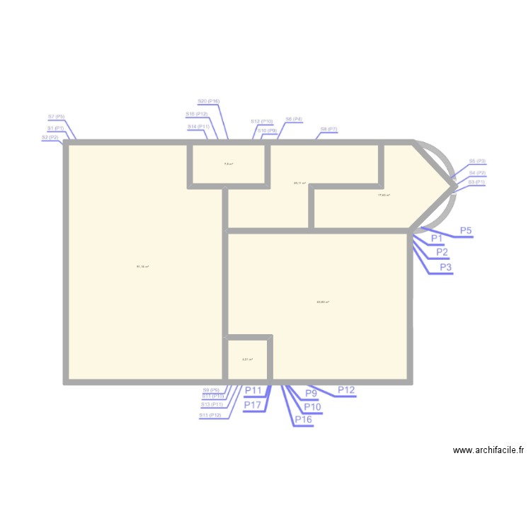 RDC VERNON. Plan de 6 pièces et 204 m2