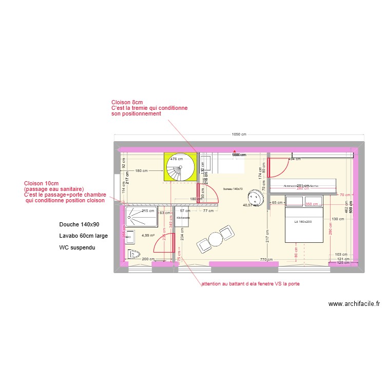 SUITE NEW (12mai2024). Plan de 2 pièces et 46 m2