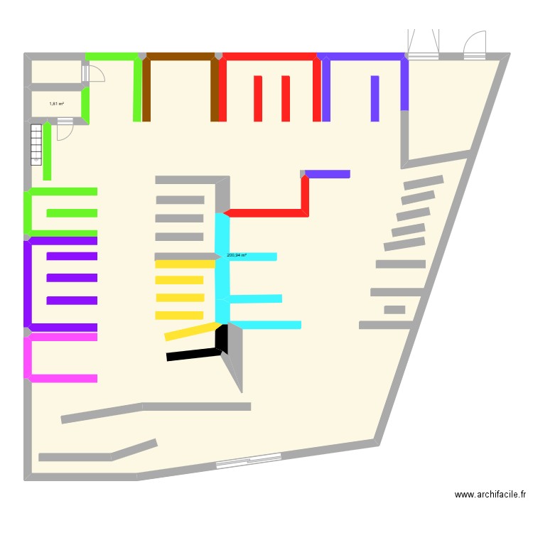 plan mag. Plan de 2 pièces et 203 m2