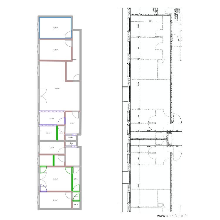 Appart Ter. Plan de 16 pièces et 105 m2