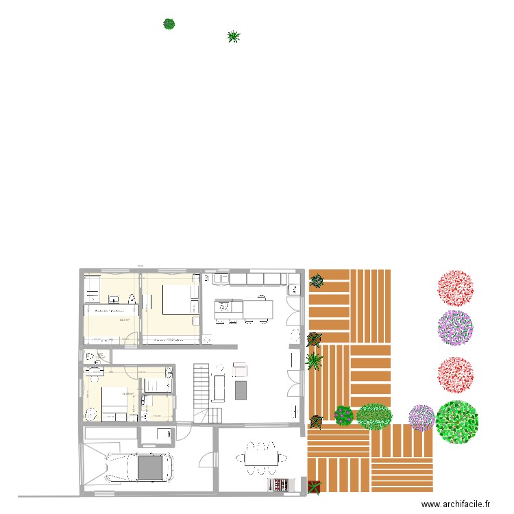 415 lagoutte. Plan de 3 pièces et 40 m2