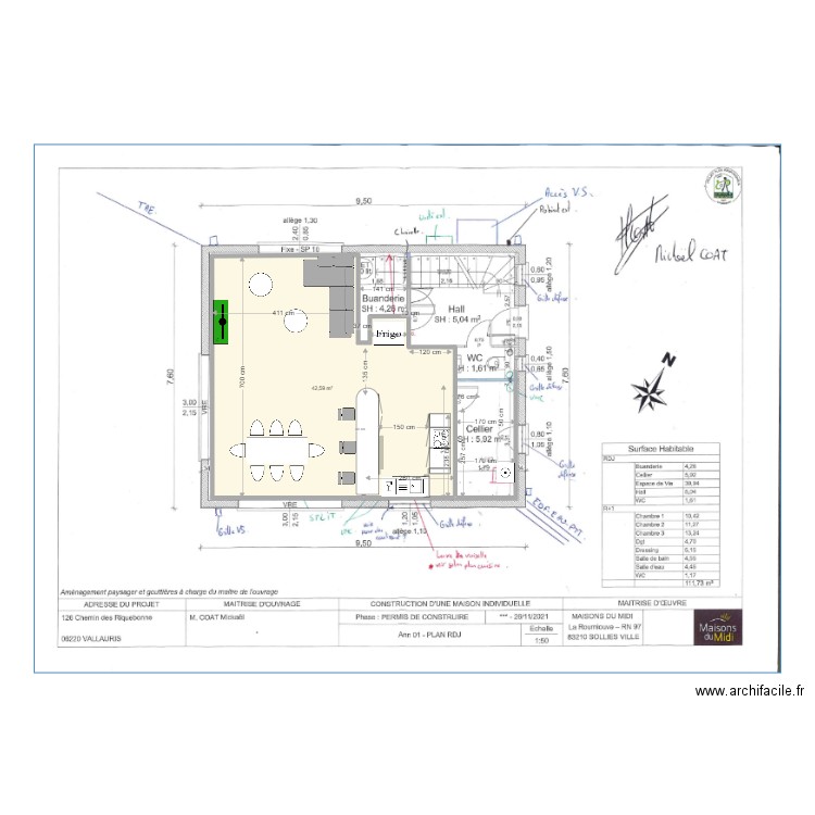 plan interieur - grande piece de vie. Plan de 0 pièce et 0 m2