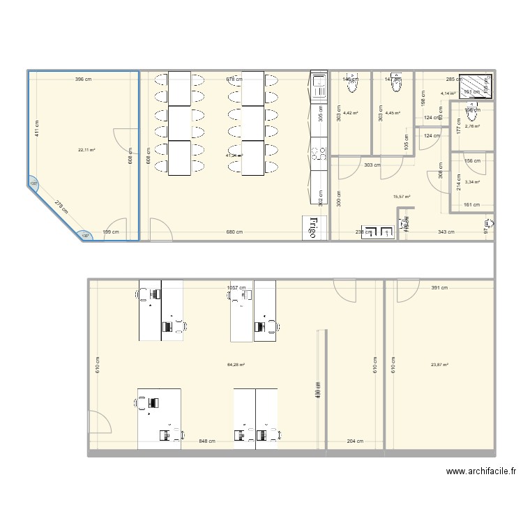 PLAN PROJECTION AG07. Plan de 10 pièces et 186 m2