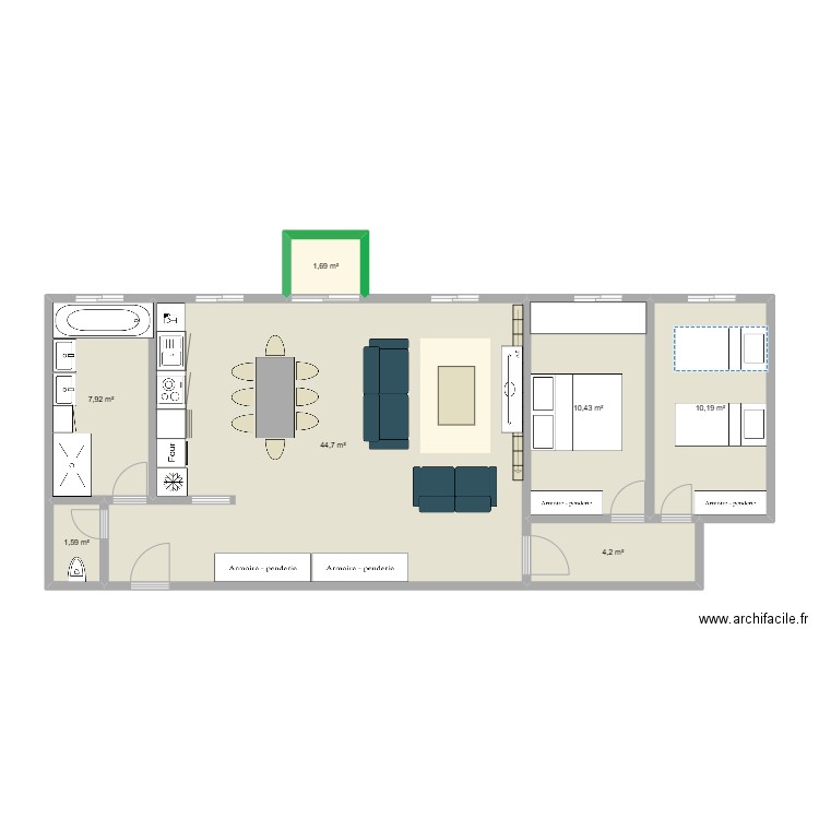 VERSAILLES après 2. Plan de 7 pièces et 81 m2