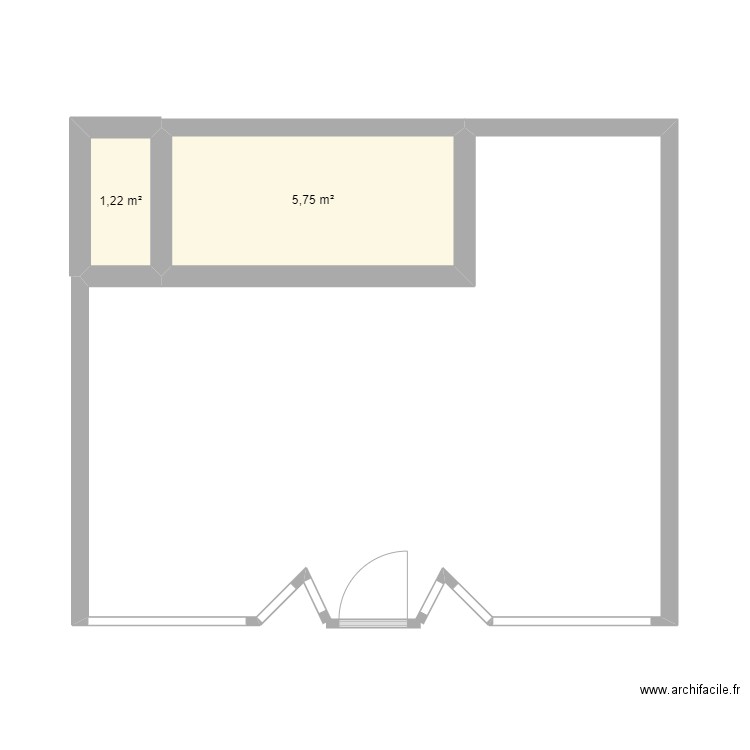 salon au palais canin 1. Plan de 2 pièces et 7 m2