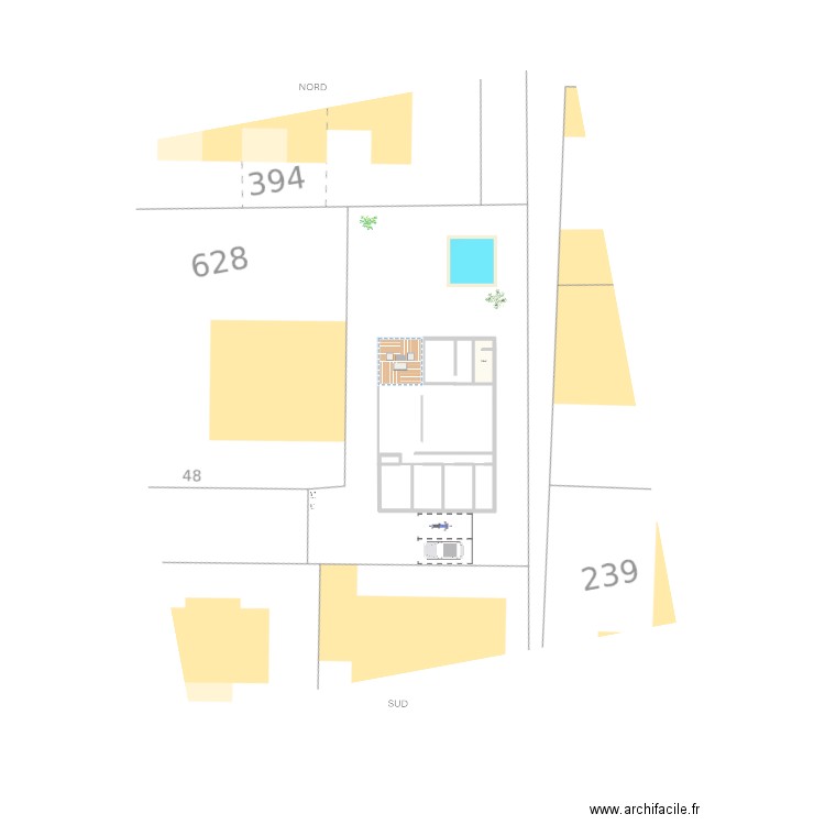 Implantation KESSAN. Plan de 1 pièce et 7 m2