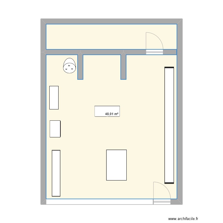 MVO2 2 . Plan de 1 pièce et 48 m2