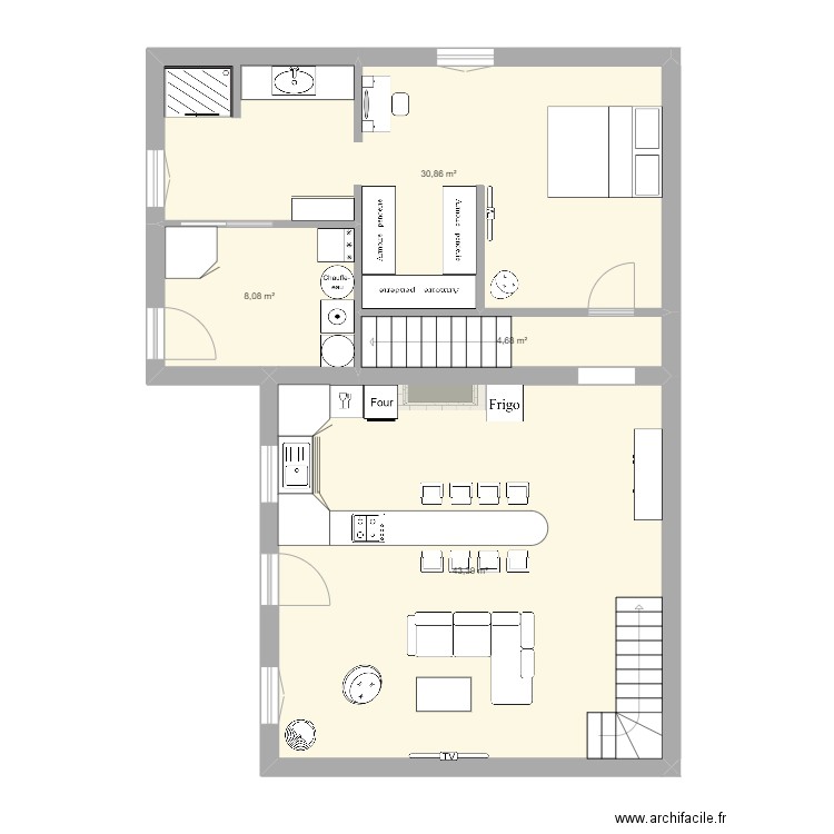 Cecile plan rdc projet complet. Plan de 0 pièce et 0 m2