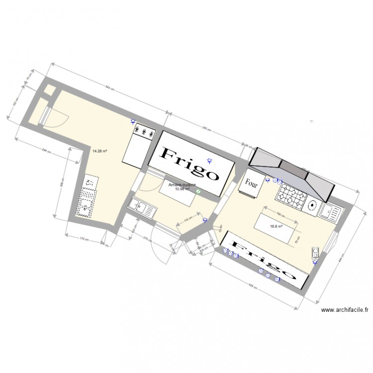 cuisine les voisines. Plan de 0 pièce et 0 m2