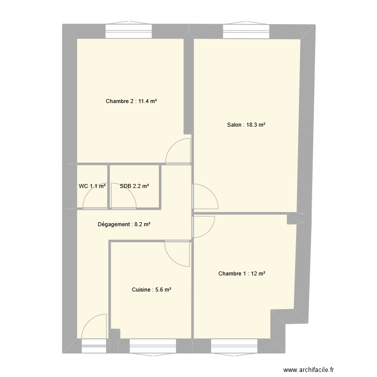 TEXIER Claussat. Plan de 9 pièces et 65 m2