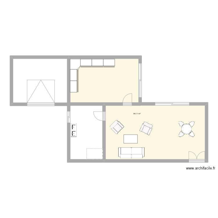 azzefoun. Plan de 1 pièce et 64 m2