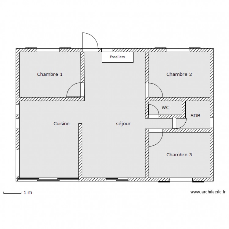 Plan Maison avec nom des pièces. Plan de 0 pièce et 0 m2