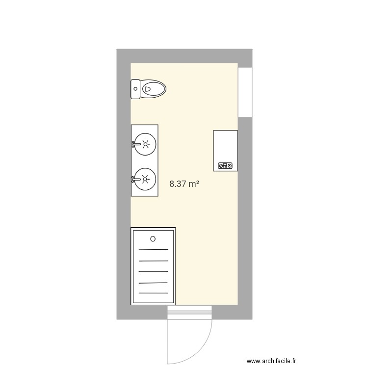 Sdb gofdin. Plan de 0 pièce et 0 m2