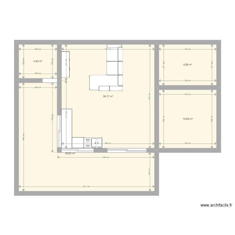 Bungalow. Plan de 0 pièce et 0 m2