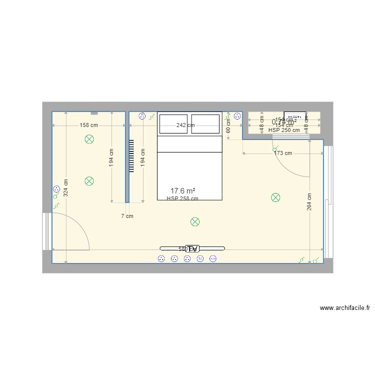 chambre . Plan de 0 pièce et 0 m2