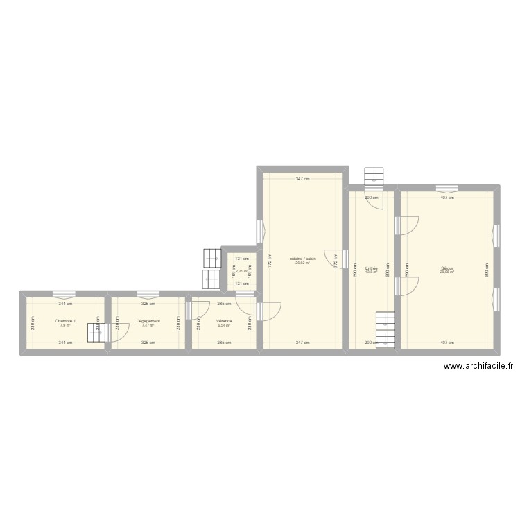 dreux 1. Plan de 17 pièces et 233 m2