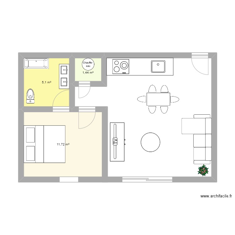 NETATMO. Plan de 3 pièces et 18 m2