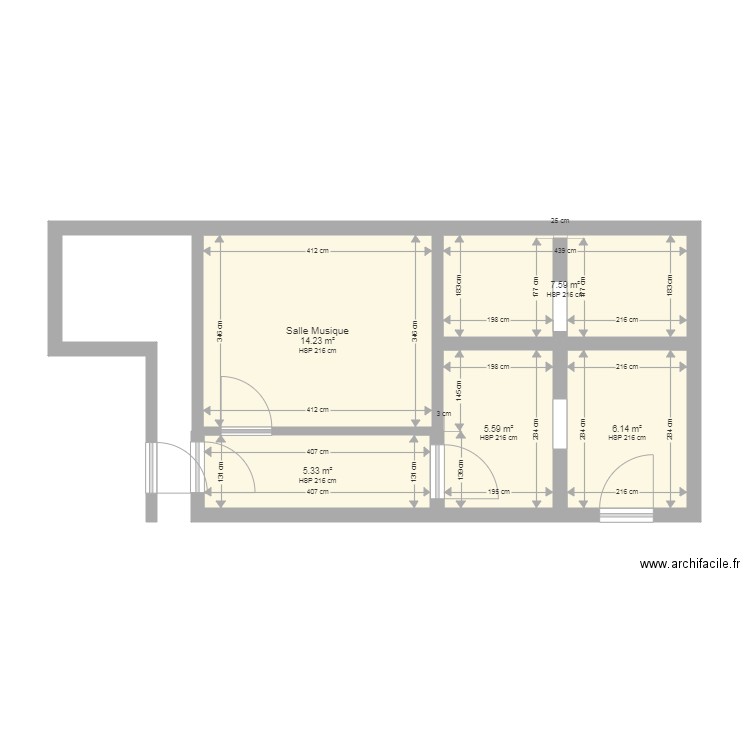 Salle Musique. Plan de 0 pièce et 0 m2